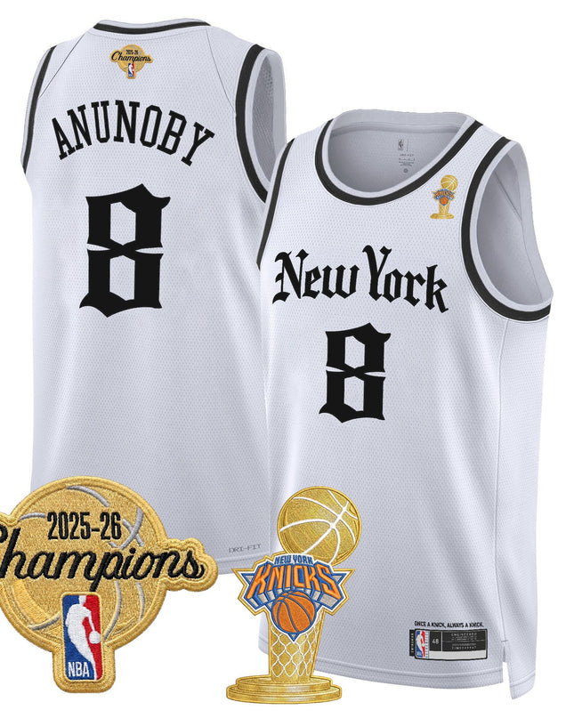 Men's New York Knicks 2026 Champions Patch Swingman Jersey - Gothic Edition- All Stitched