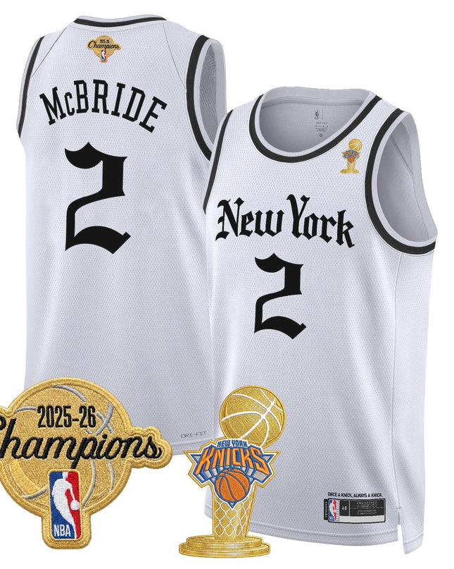 Men's New York Knicks 2026 Champions Patch Swingman Jersey - Gothic Edition- All Stitched