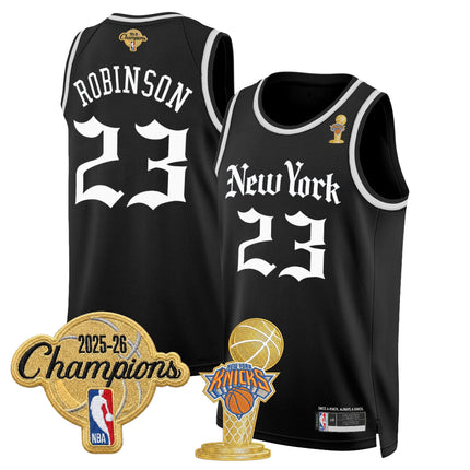 Men's New York Knicks 2026 Champions Patch Swingman Jersey - Gothic Edition- All Stitched