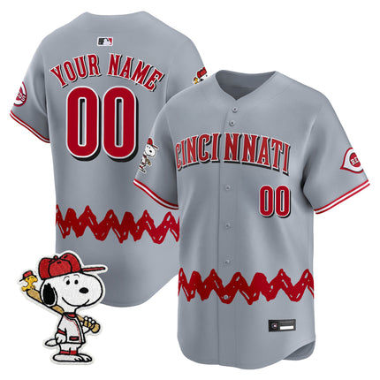 Cincinnati Reds x Peanuts Vapor Premier Limited Custom Jersey - Stitched