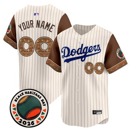 Los Angeles Dodgers 2026 Black Heritage Day Vapor Premier Limited Custom Jersey - Stitched