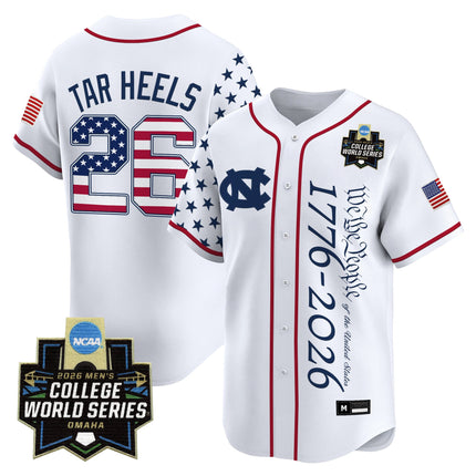 Men's North Carolina Tar Heels 2026 World Series "America 250 Edition" Vapor Premier Limited Jersey V2 - All Stitched