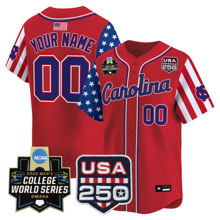 North Carolina Tar Heels 2026 World Series "America 250 Edition" Vapor Premier Limited Custom Jersey - All Stitched