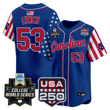 Men's North Carolina Tar Heels 2026 World Series "America 250 Edition" Vapor Premier Limited Jersey - All Stitched