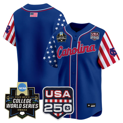 Men's North Carolina Tar Heels 2026 World Series "America 250 Edition" Vapor Premier Limited Jersey - All Stitched