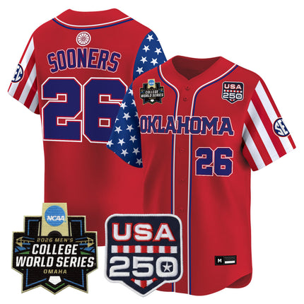 Men's Oklahoma Sooners 2026 World Series "America 250 Edition" Vapor Premier Limited Jersey - All Stitched