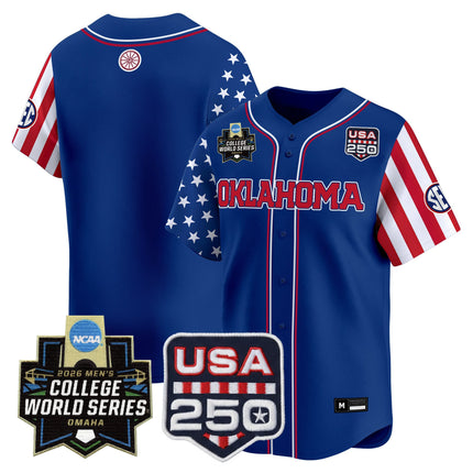 Men's Oklahoma Sooners 2026 World Series "America 250 Edition" Vapor Premier Limited Jersey - All Stitched
