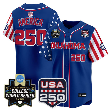 Men's Oklahoma Sooners 2026 World Series "America 250 Edition" Vapor Premier Limited Jersey - All Stitched
