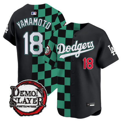 Los Angeles Dodgers x Demon Slayer Vapor Premier Limited Jersey - Stitched