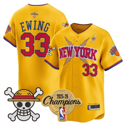 Men's New York Knicks 2026 Champions Patch x One Piece Vapor Baseball Jersey - All Stitched