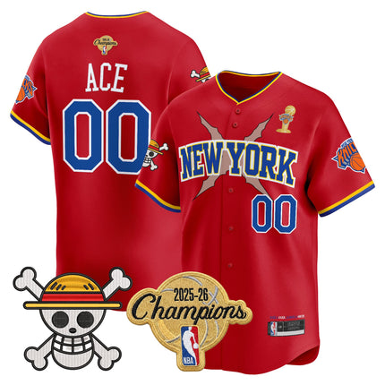Men's New York Knicks 2026 Champions Patch x One Piece Vapor Baseball Jersey - All Stitched