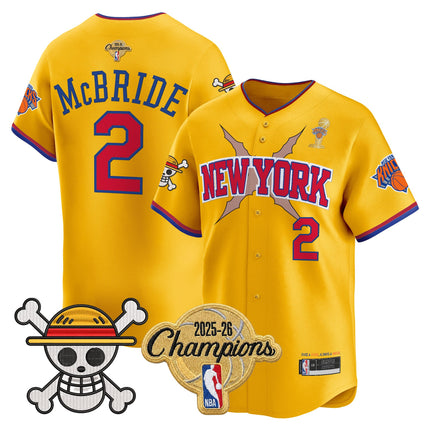 Men's New York Knicks 2026 Champions Patch x One Piece Vapor Baseball Jersey - All Stitched