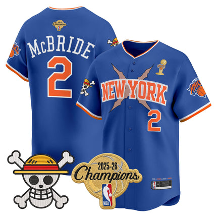 Men's New York Knicks 2026 Champions Patch x One Piece Vapor Baseball Jersey - All Stitched