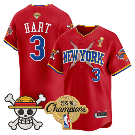 Men's New York Knicks 2026 Champions Patch x One Piece Vapor Baseball Jersey - All Stitched