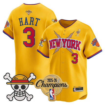 Men's New York Knicks 2026 Champions Patch x One Piece Vapor Baseball Jersey - All Stitched