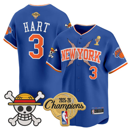 Men's New York Knicks 2026 Champions Patch x One Piece Vapor Baseball Jersey - All Stitched