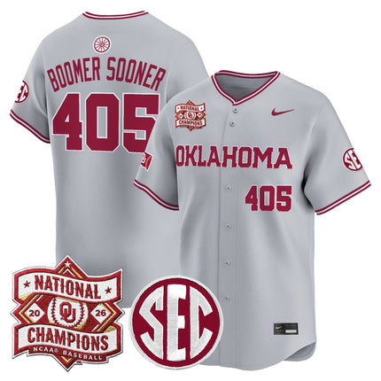 Men's Oklahoma Sooners 2026 National Champions Patch Vapor Premier Limited Jersey - All Stitched