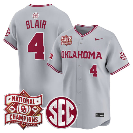 Men's Oklahoma Sooners 2026 National Champions Patch Vapor Premier Limited Jersey - All Stitched