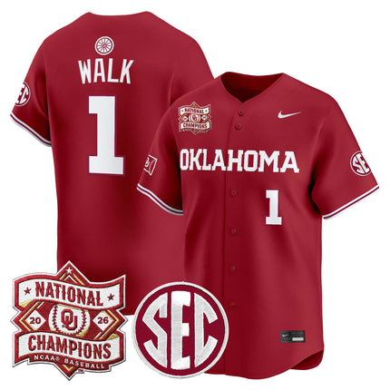 Men's Oklahoma Sooners 2026 National Champions Patch Vapor Premier Limited Jersey - All Stitched