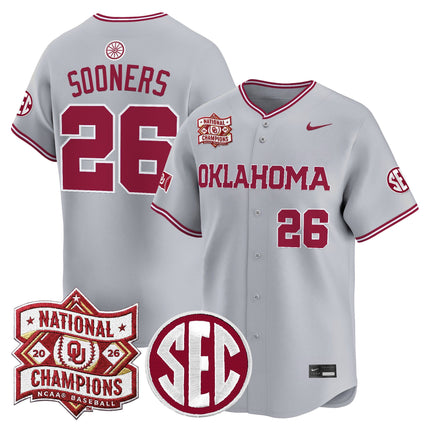Men's Oklahoma Sooners 2026 National Champions Patch Vapor Premier Limited Jersey - All Stitched