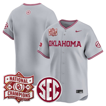 Men's Oklahoma Sooners 2026 National Champions Patch Vapor Premier Limited Jersey - All Stitched