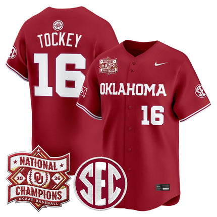 Men's Oklahoma Sooners 2026 National Champions Patch Vapor Premier Limited Jersey - All Stitched
