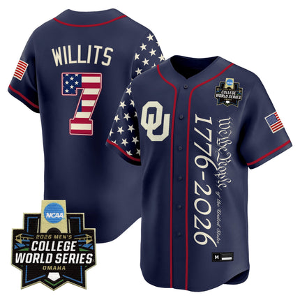Men's Oklahoma Sooners 2026 World Series "America 250 Edition" Vapor Premier Limited Jersey V2 - All Stitched