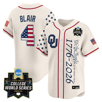 Men's Oklahoma Sooners 2026 World Series "America 250 Edition" Vapor Premier Limited Jersey V2 - All Stitched
