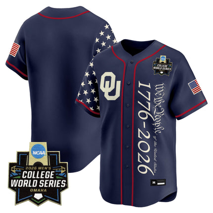 Men's Oklahoma Sooners 2026 World Series "America 250 Edition" Vapor Premier Limited Jersey V2 - All Stitched