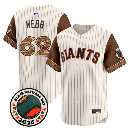 Men's San Francisco Giants 2026 Black Heritage Day Vapor Premier Limited Jersey - Stitched