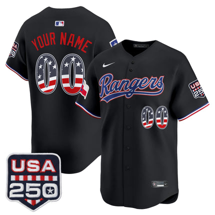 Texas Rangers USA 250 Fourth of July Vapor Premier Limited Custom Jersey - All Stitched