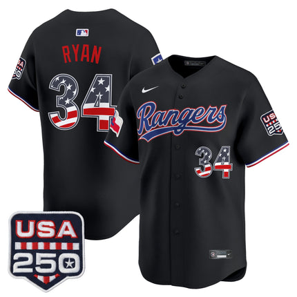 Men's Texas Rangers USA 250 Fourth of July Vapor Premier Limited Jersey - All Stitched