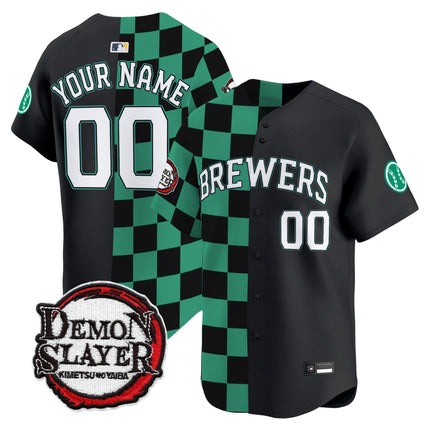 Milwaukee Brewers x Demon Slayer Vapor Premier Limited Custom Jersey - Stitched
