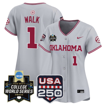 Women's Oklahoma Sooners 2026 World Series Vapor Premier Limited Jersey - 250 America Patch - All Stitched