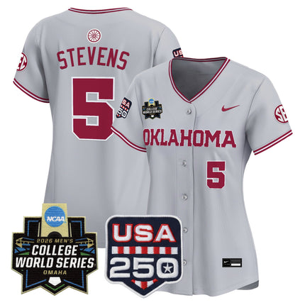 Women's Oklahoma Sooners 2026 World Series Vapor Premier Limited Jersey - 250 America Patch - All Stitched