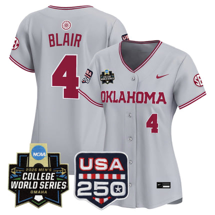 Women's Oklahoma Sooners 2026 World Series Vapor Premier Limited Jersey - 250 America Patch - All Stitched