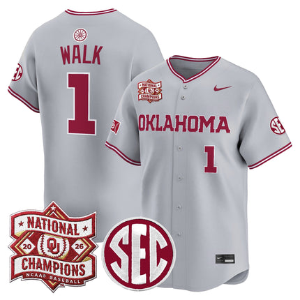 Men's Oklahoma Sooners 2026 National Champions Patch Vapor Premier Limited Jersey V2 - All Stitched