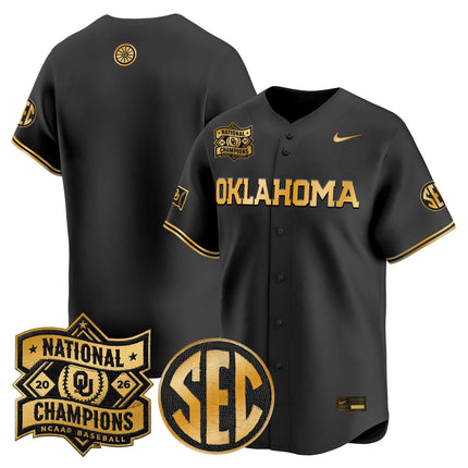 Men's Oklahoma Sooners 2026 National Champions Patch Vapor Premier Limited Jersey V2 - All Stitched