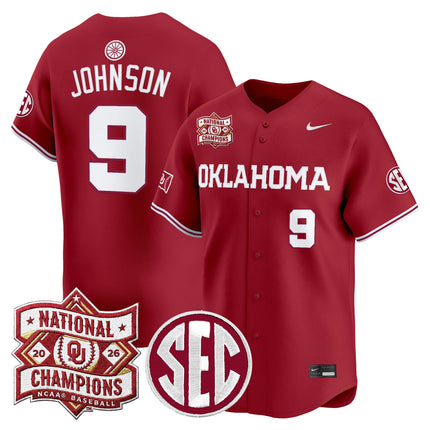 Men's Oklahoma Sooners 2026 National Champions Patch Vapor Premier Limited Jersey V2 - All Stitched