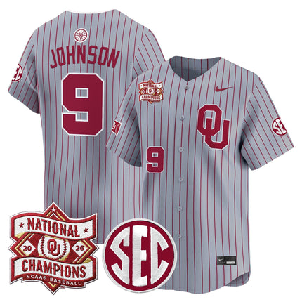 Men's Oklahoma Sooners 2026 National Champions Patch Vapor Premier Limited Jersey V2 - All Stitched