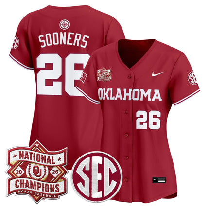Women's Oklahoma Sooners 2026 National Champions Patch Vapor Premier Limited Jersey - All Stitched
