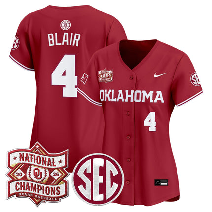 Women's Oklahoma Sooners 2026 National Champions Patch Vapor Premier Limited Jersey - All Stitched
