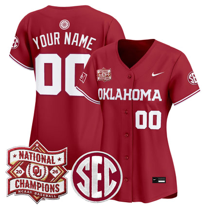 Oklahoma Sooners 2026 National Champions Patch Vapor Premier Limited Custom Jersey - All Stitched