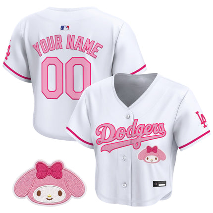 Women's Los Angeles Dodgers x Sanrio Friends Crop Top Baseball Custom Jersey - All Stitched