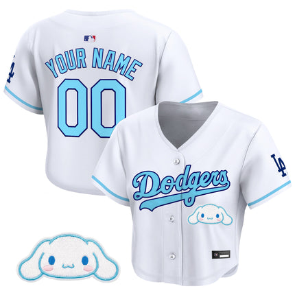 Women's Los Angeles Dodgers x Sanrio Friends Crop Top Baseball Custom Jersey - All Stitched