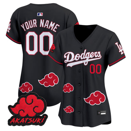 Los Angeles Dodgers x Naruto "Akatsuki Edition" Vapor Premier Limited Custom Jersey - Stitched