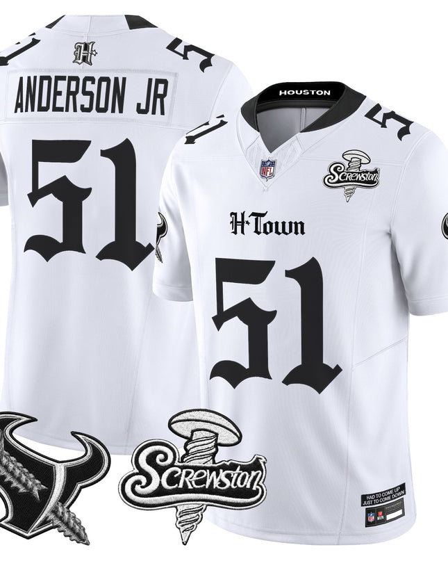 Men's Houston Texans DJ Screw Vapor Limited Jersey - Gothic Edition - All Stitched