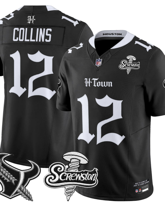 Men's Houston Texans DJ Screw Vapor Limited Jersey - Gothic Edition - All Stitched