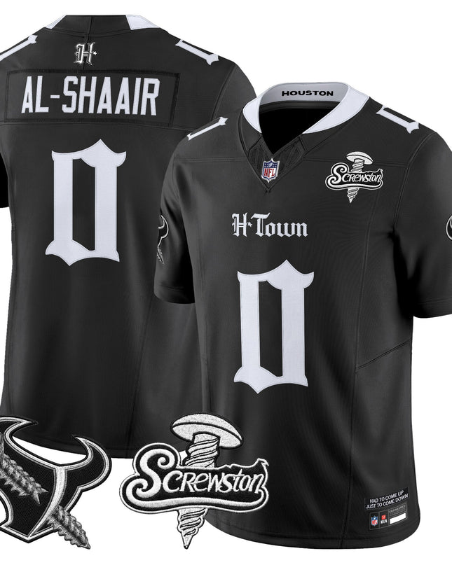 Men's Houston Texans DJ Screw Vapor Limited Jersey - Gothic Edition - All Stitched