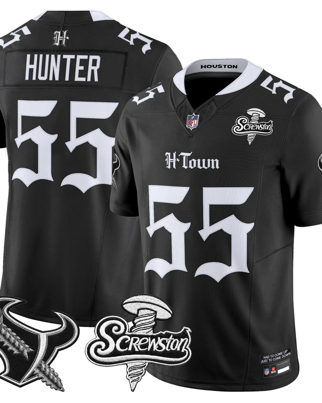 Men's Houston Texans DJ Screw Vapor Limited Jersey - Gothic Edition - All Stitched